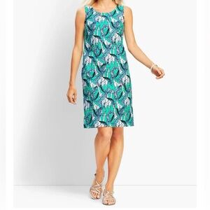 Talbots Green‎ and White Mini Dress with Fresh giraffe print